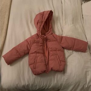Old Navy Rose Pink 2T Girls Hooded Puffer Jacket